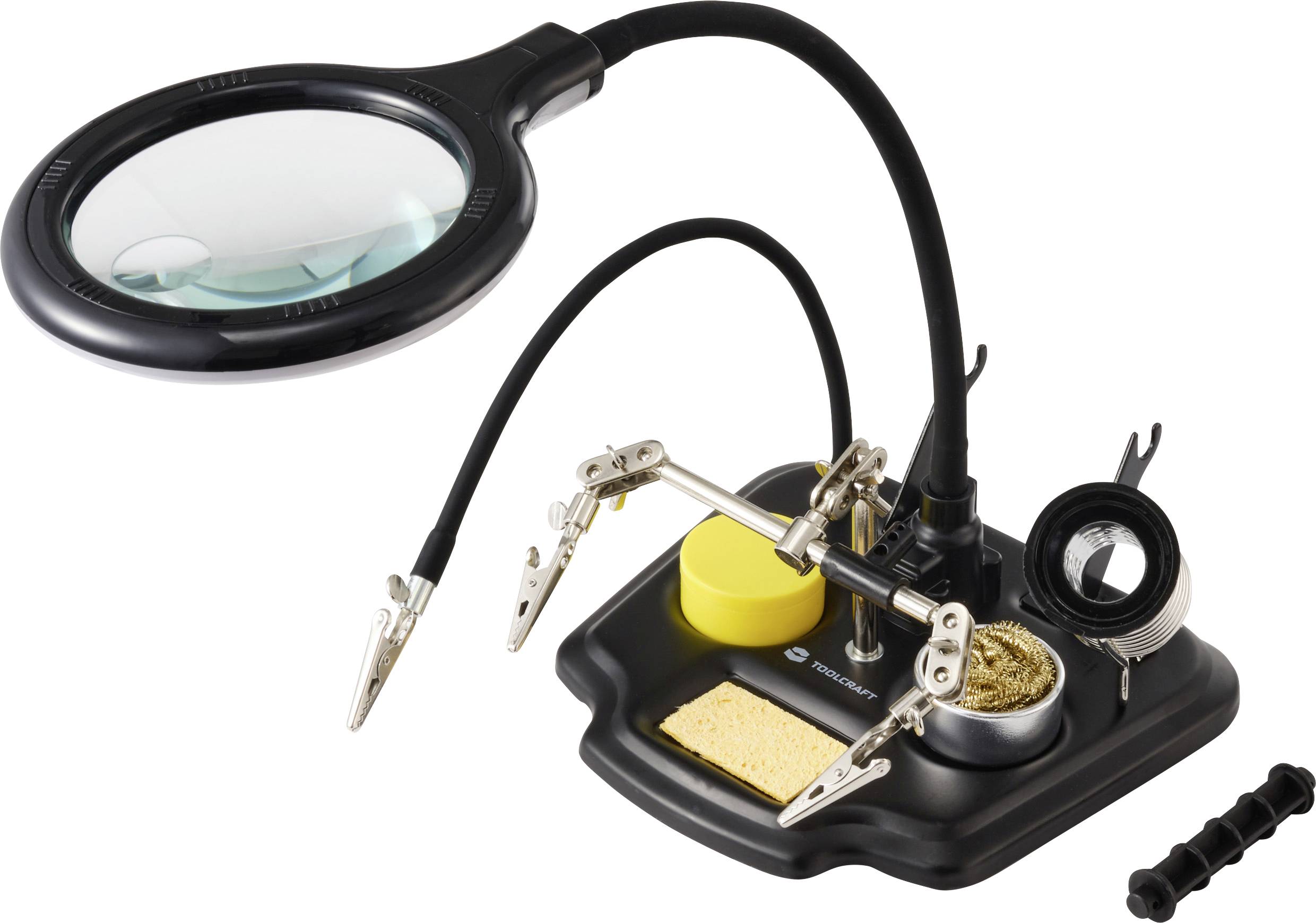 TOOLCRAFT TO-7580322 Lupa LED TOOLCRAFT z 3. ręka Współczynnik powiększenia=1.75 x, 4 x 100 mm Klasa efektywności energe - obrazek 1