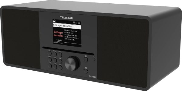 Radio internetowe z odtwarzaczem CD Telestar TOP 300 Schwarz Internet, DAB+, fale metrowe (VHF) z pilotem czarny