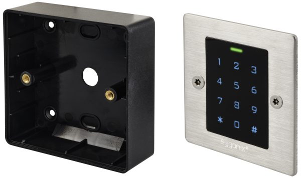 Klawiatura kodowa z RFID Sygonix SY-6121664 podtynkowy, nadtynkowy 12 V/DC, 18 V/DC IP66 z podświetlaną klawiaturą, z ek