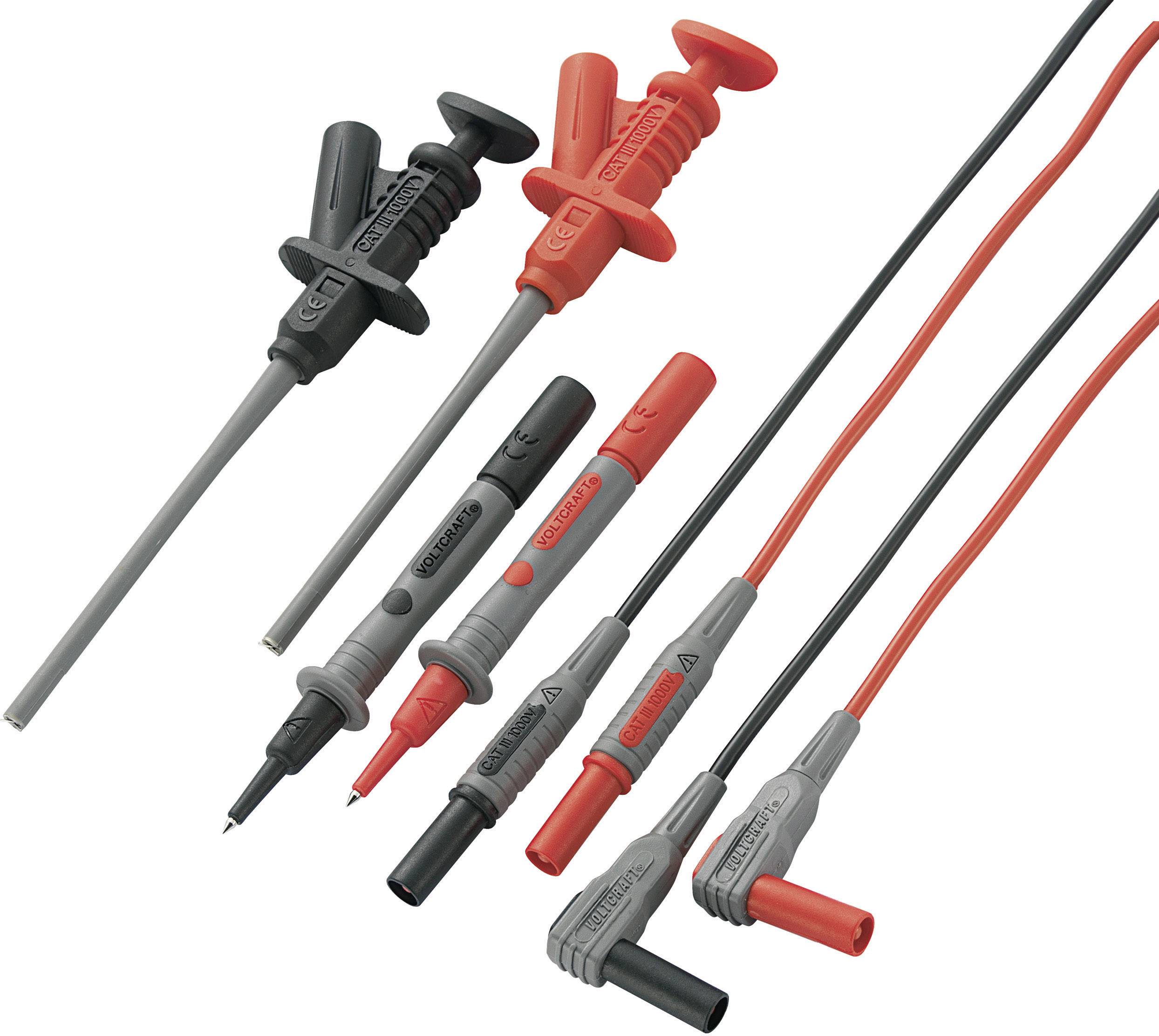 VOLTCRAFT MS-6 Zestaw przewodów pomiarowych bezpiecznych złącze męskie, lamelkowe 4 mm sonda 1.20 m czarny, czerwony 1 z - obrazek 1