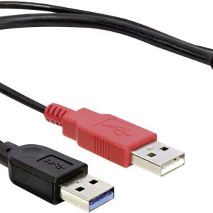 Kabel USB 3.0 Y Delock, [2x USB 3.0 A męskie – 1x USB 3.0 A żeńskie], 0,30 m, czarny
