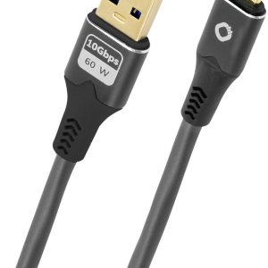 Oehlbach Kabel USB USB 3.2 Gen1 Złącze męskie USB-C®, Złącze męskie USB-A 1 m antracytowy styki pozłacane D1C9372 Oehlbach Kabel USB USB 3.2 Gen1 Złącze męskie USB-C®, Złącze męskie USB-A 1 m antracytowy styki pozłacane D1C9372