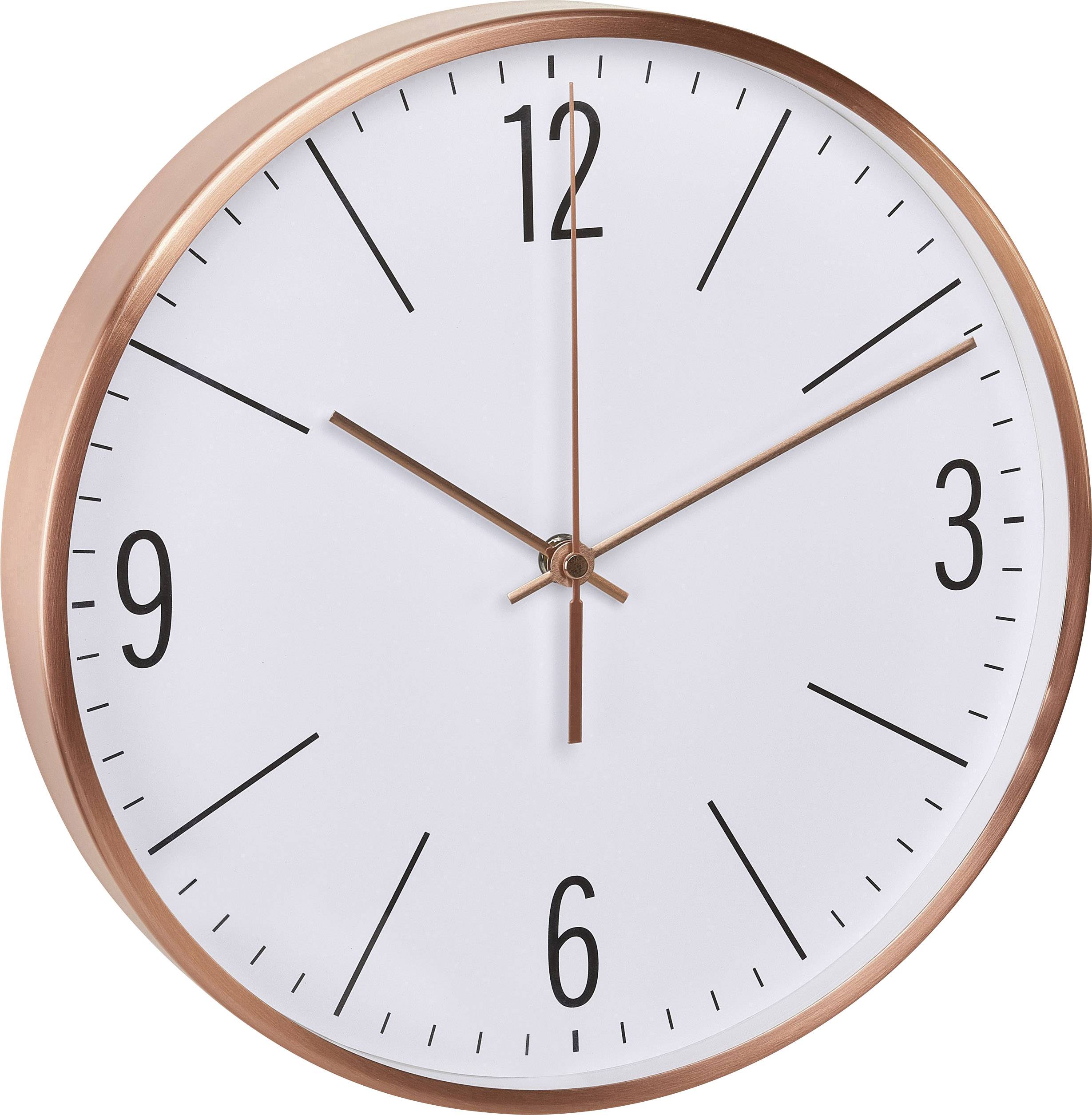 TFA Dostmann 60.3534.51 Sterowany radiowo Zegar ścienny 30 cm x 45 mm miedziany cicha praca mechanizmu - obrazek 1