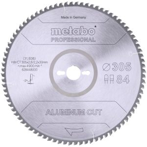 Tarcza tnąca Metabo ALUMINIUM CUT PROFESSIONAL 305 x 30 x 2.2 mm 1 szt. Tarcza tnąca Metabo ALUMINIUM CUT PROFESSIONAL 305 x 30 x 2.2 mm 1 szt.