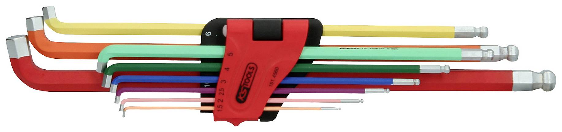 KS Tools 151.4560 wewnętrzny sześciokąt Zestaw kluczy trzpieniowych 1.5 mm, 2 mm, 2.5 mm, 3 mm, 4 mm, 5 mm, 6 mm, 8 mm, - obrazek 1