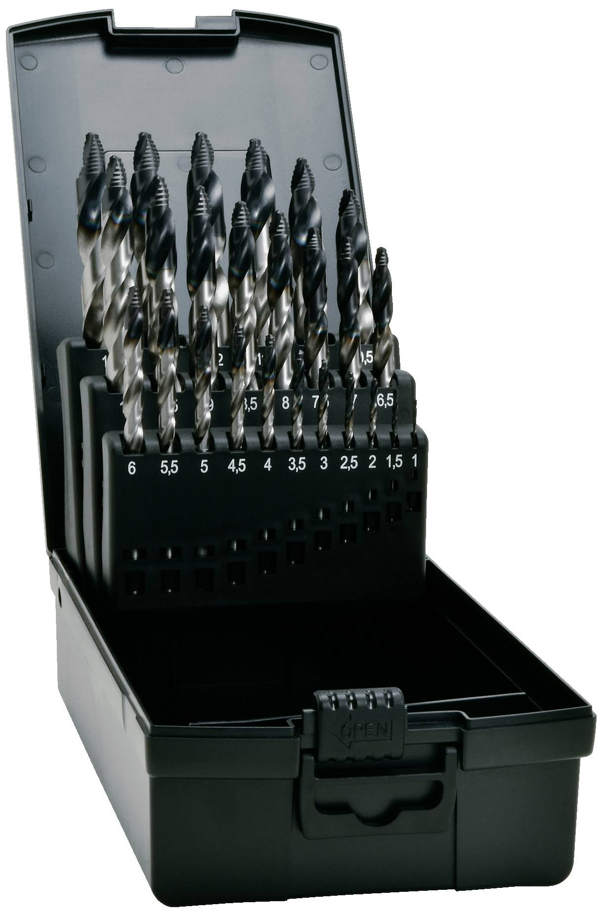 Exact 74962 TIAIN-TIP Zestaw wierteł spiralnych 1 mm, 1.5 mm, 2 mm, 2.5 mm, 3 mm, 3.5 mm, 4 mm, 4.5 mm, 5 mm, 5.5 mm, 6 - obrazek 1