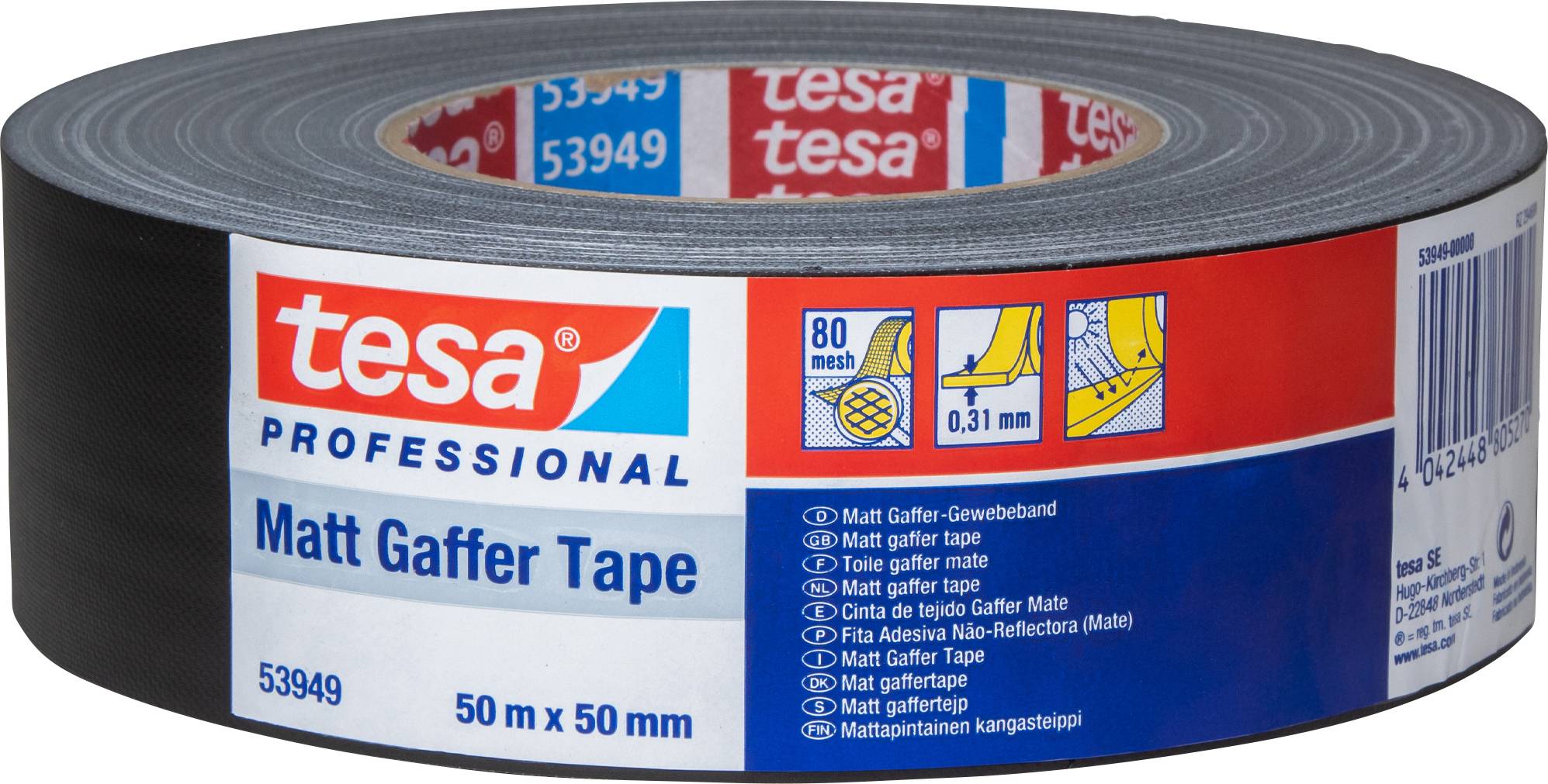 Taśma materiałowa tesa tesa® Gaffer tape 53949-00000-02 (D x S) 50 m x 50 mm 50 m 1 szt. - obrazek 1