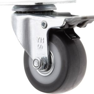 TOOLCRAFT TO-5137869 Kółko obrotowe TPR z blokadą 50 mm z płytką montażową Maksymalne obciążenie: 50 kg