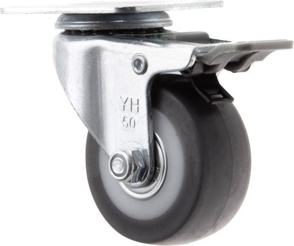 TOOLCRAFT TO-5137869 Kółko obrotowe TPR z blokadą 50 mm z płytką montażową Maksymalne obciążenie: 50 kg
