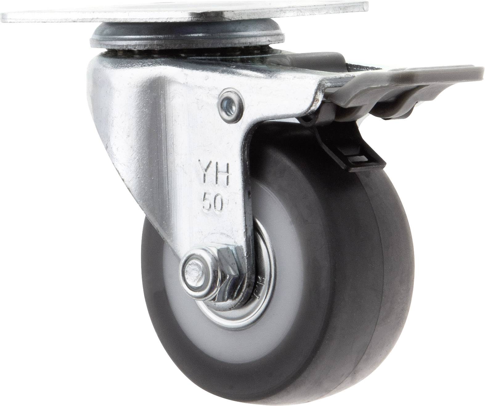 TOOLCRAFT TO-5137869 Kółko obrotowe TPR z blokadą 50 mm z płytką montażową Maksymalne obciążenie: 50 kg - obrazek 1