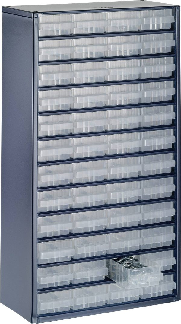 raaco Szafka z szufladami (D x S x W) 150 x 306 x 552 mm Ilość przegród: 48 zmienny podział Opis 1 szt.