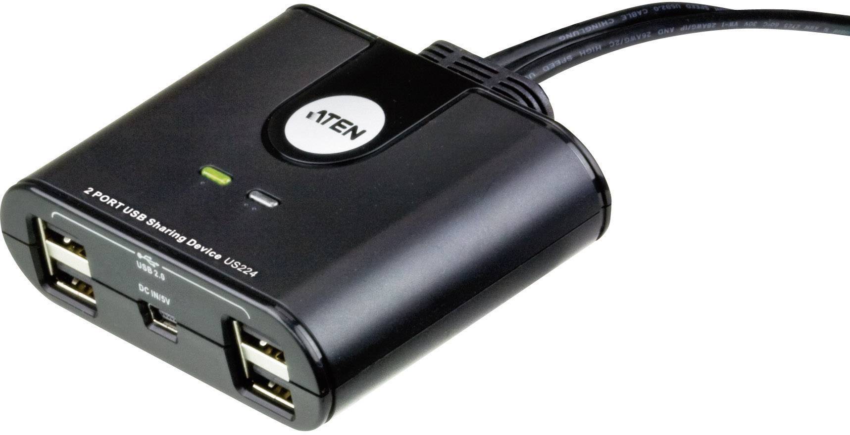 Przełącznik USB 2.0 ATEN US224-AT 2 Porty czarny - obrazek 1