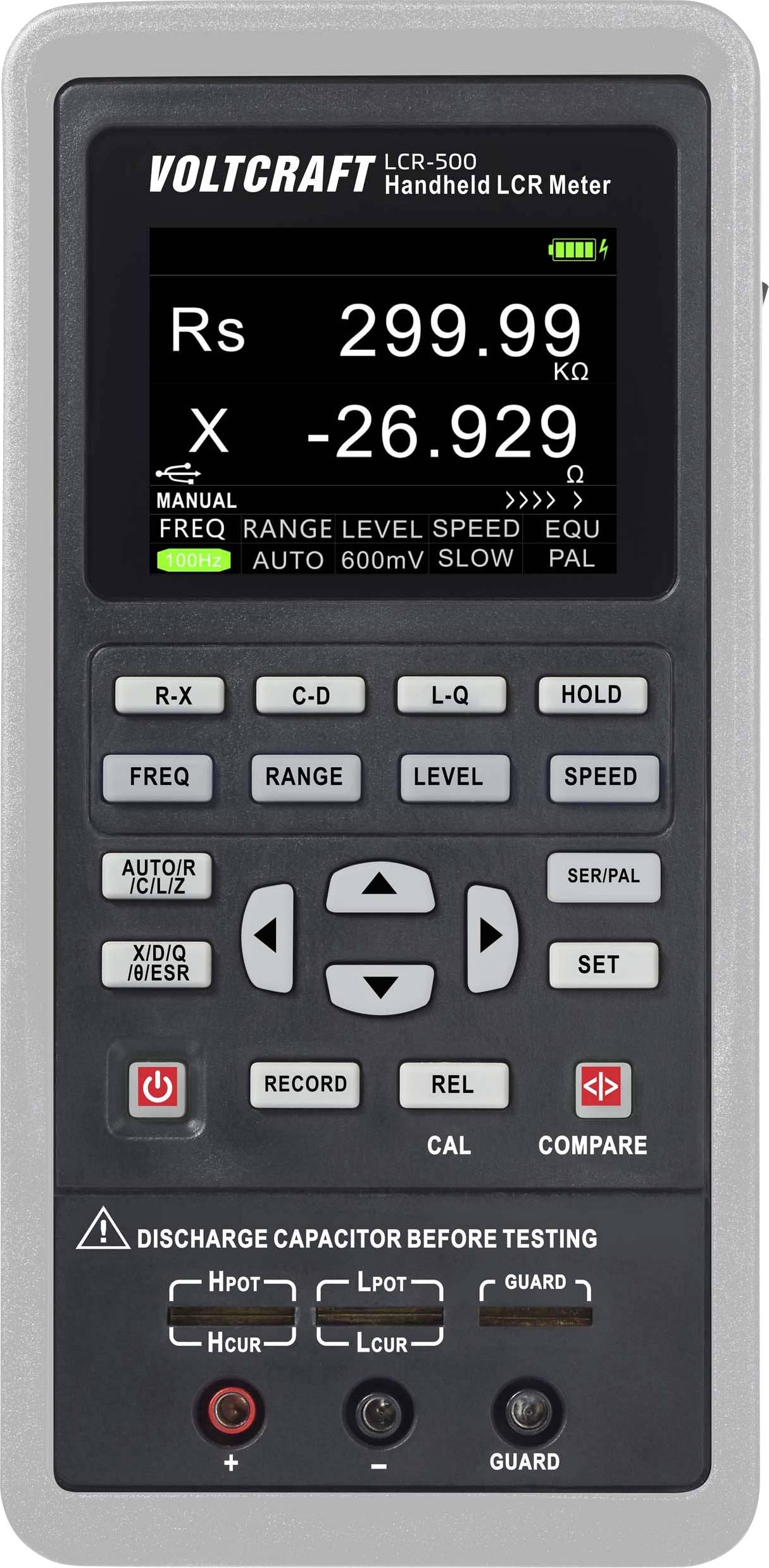VOLTCRAFT LCR-500 Mostek pomiarowy LCR cyfrowy rejestrator danych CAT I Wyświetlane liczby: 40000 - obrazek 1