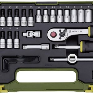 Klucze nasadowe z grzechotką Proxxon Industrial 23280, 1/4″ (6,3 mm), stal chromowo-wanadowa, 50 szt. Klucze nasadowe z grzechotką Proxxon Industrial 23280, 1/4″ (6,3 mm), stal chromowo-wanadowa, 50 szt.