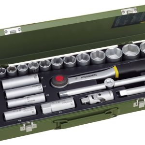 Klucze nasadowe z grzechotką Proxxon Industrial 23000, 1/2″ (12.5 mm), stal chromowo-wanadowa, 29 szt. Klucze nasadowe z grzechotką Proxxon Industrial 23000, 1/2″ (12.5 mm), stal chromowo-wanadowa, 29 szt.