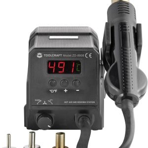 Stacja lutująco-rozlutowywująca za pomocą gorącego powietrza TOOLCRAFT ZD-8908 1488529, 300 W, 100 – 500 °C Stacja lutująco-rozlutowywująca za pomocą gorącego powietrza TOOLCRAFT ZD-8908 1488529, 300 W, 100 – 500 °C