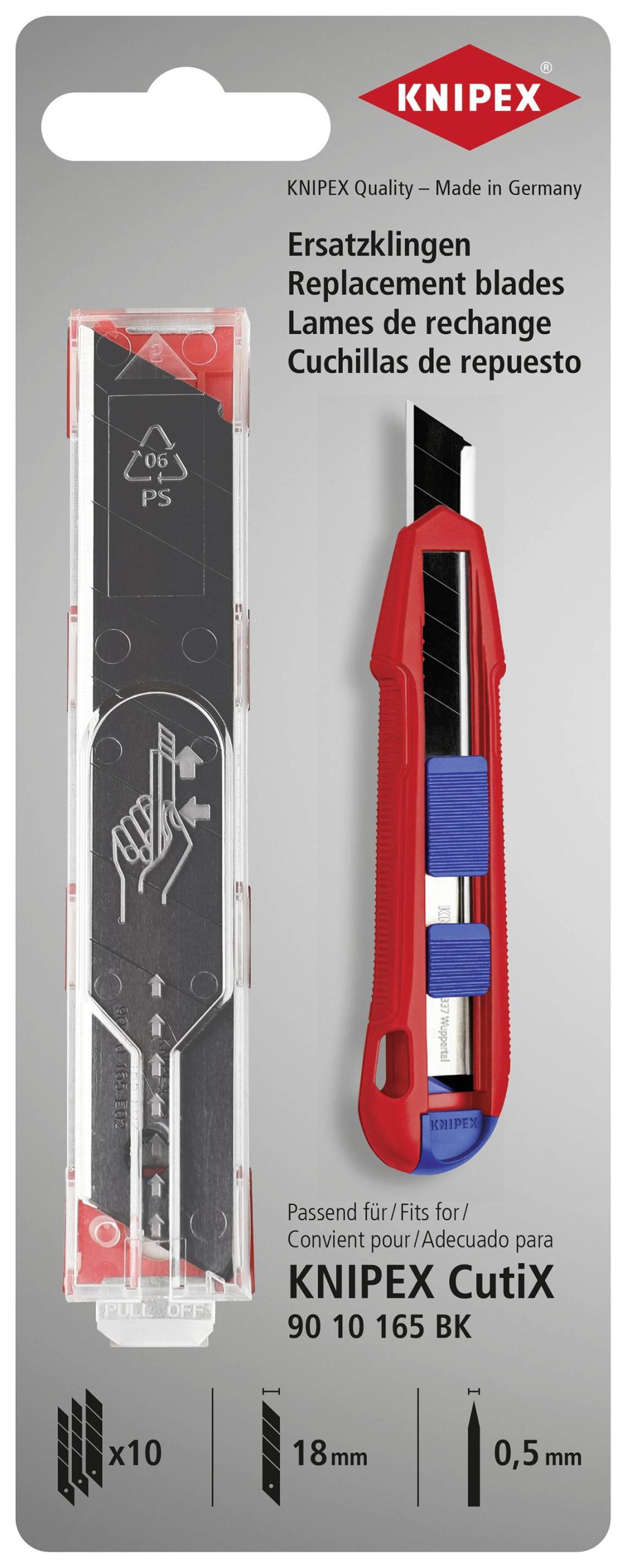Ostrza zapasowe do 90 10 165 BK (10x) 119 mm Knipex 90 10 165 E02 10 szt. - obrazek 1