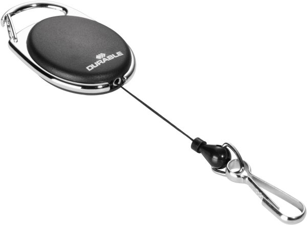 Durable 832701 Uchwyt z linką zwijaną Hak sprężynowy 1 szt.