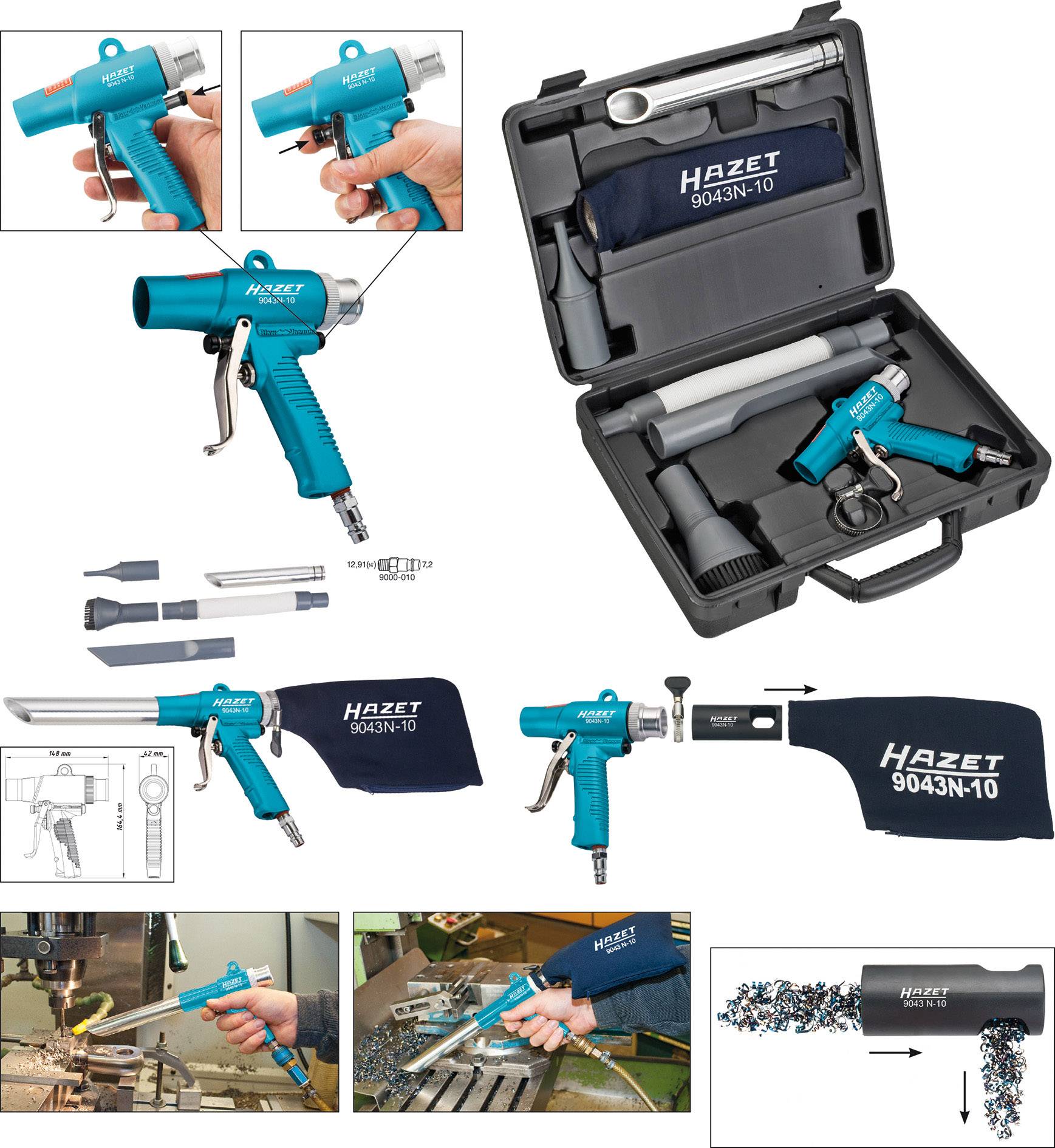 Pistolet pneumatyczny Hazet 9043N-10 10.34 bar - obrazek 1