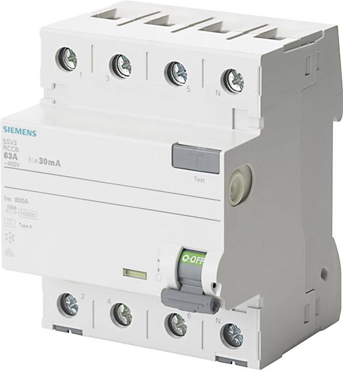 Siemens 5SV33446 Wyłącznik różnicowoprądowy A 4 styki 40 A 0.03 A 400 V - obrazek 1
