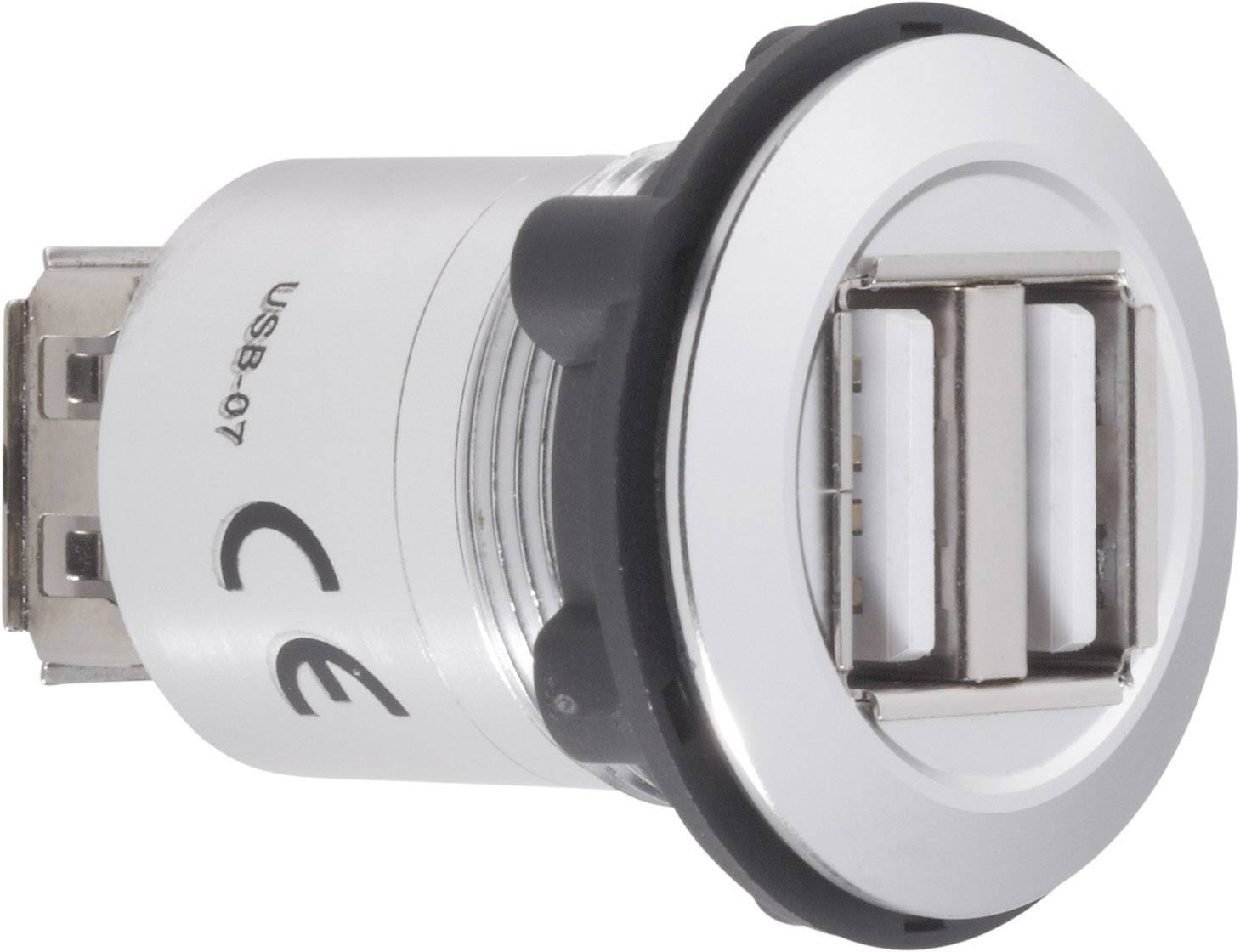 TRU COMPONENTS USB-07 Podwójne gniazdo do zabudowy USB 2.0 złącze żeńskie do wbudowania 2 x Złącze żeńskie USB typu A na - obrazek 1