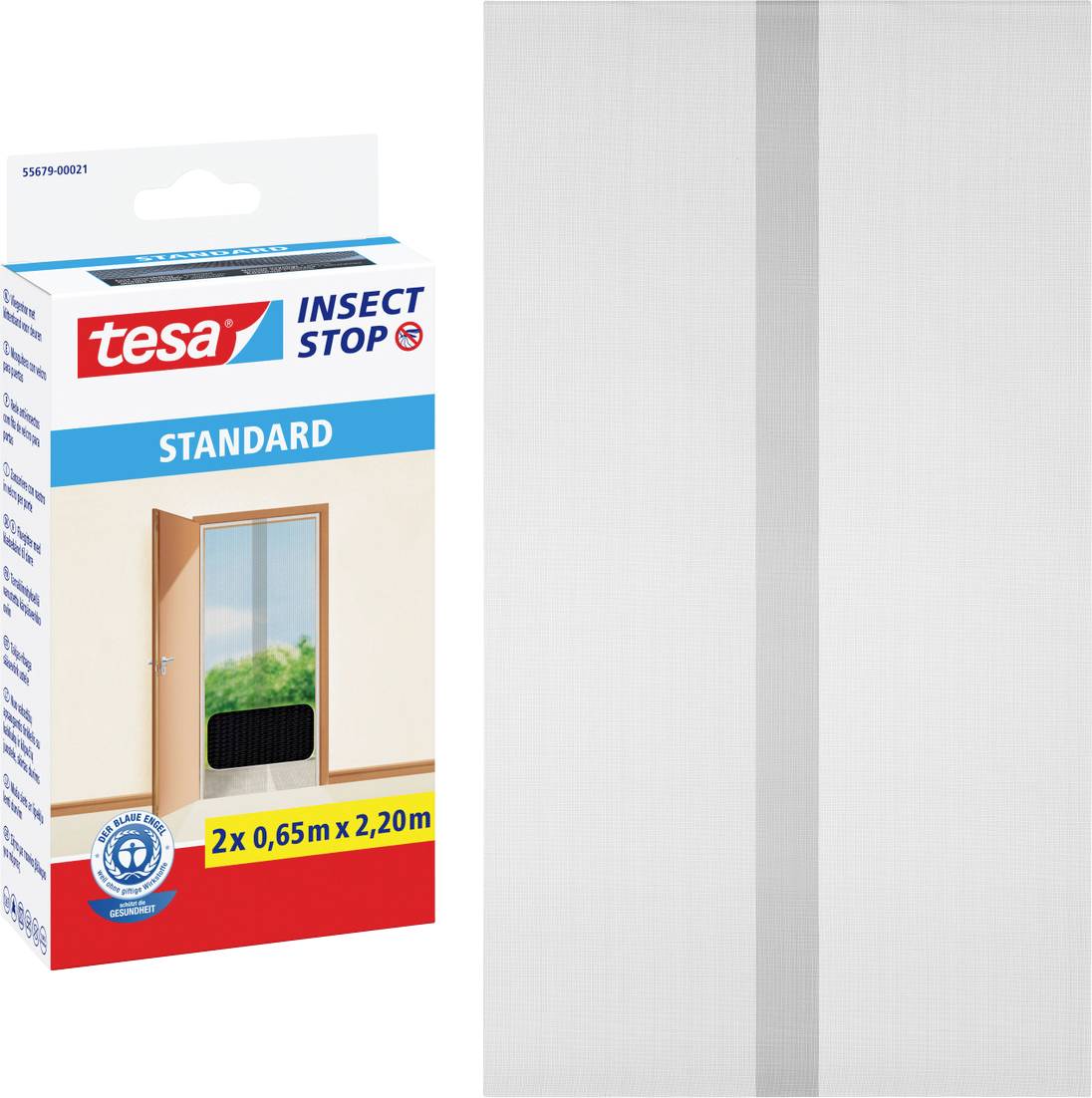 Moskitiera na drzwi Tesa Insect Stop Standard, 130 x 220 cm, antracyt - obrazek 1