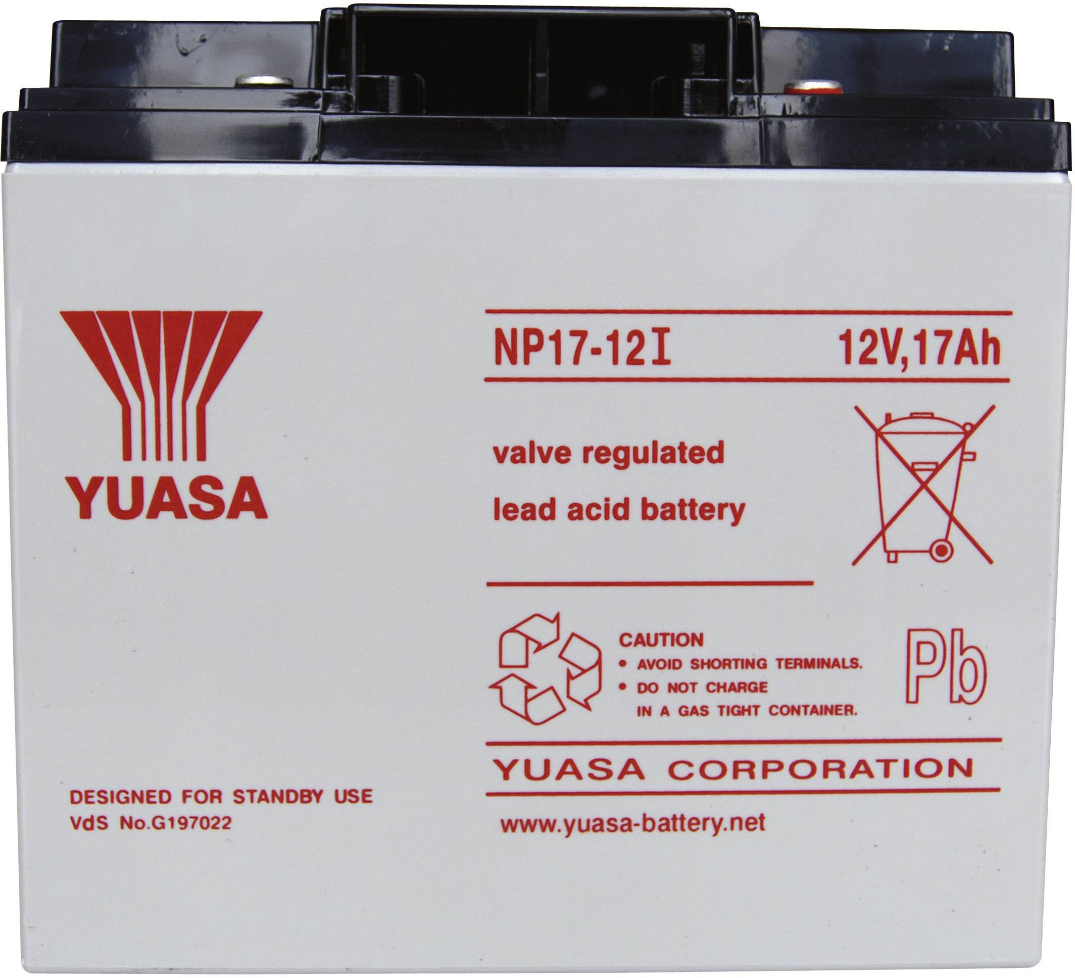 Akumulator ołowiowy Yuasa NP17-12 NP17-12, AGM, 12 V, 17 Ah - obrazek 1