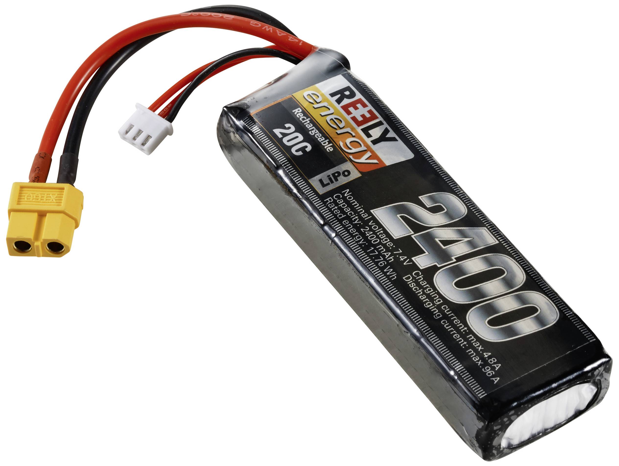 Pakiet akumulatorów (LiPo) 7.4 V 2400 mAh 20 C Reely Softcase XT60 - obrazek 1