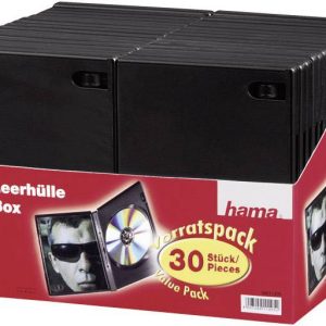 Pudełko na płyty DVD Hama, zestaw 30 szt., czarne