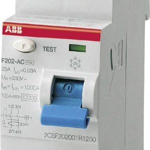 Wyłącznik różnicowoprądowy ABB, 2 biegunowy, 25 A 0,03 Wyłącznik różnicowoprądowy ABB, 2 biegunowy, 25 A 0,03