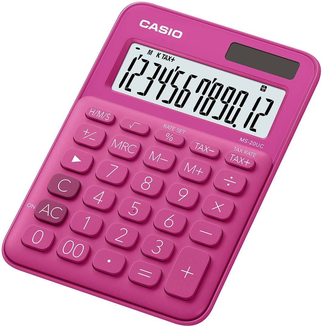 Casio MS-20UC Kalkulator stołowy czerwony Wyświetlacz: 12 energią słoneczną, bateryjne (S x W x G) 105 x 23 x 149.5 mm - obrazek 1