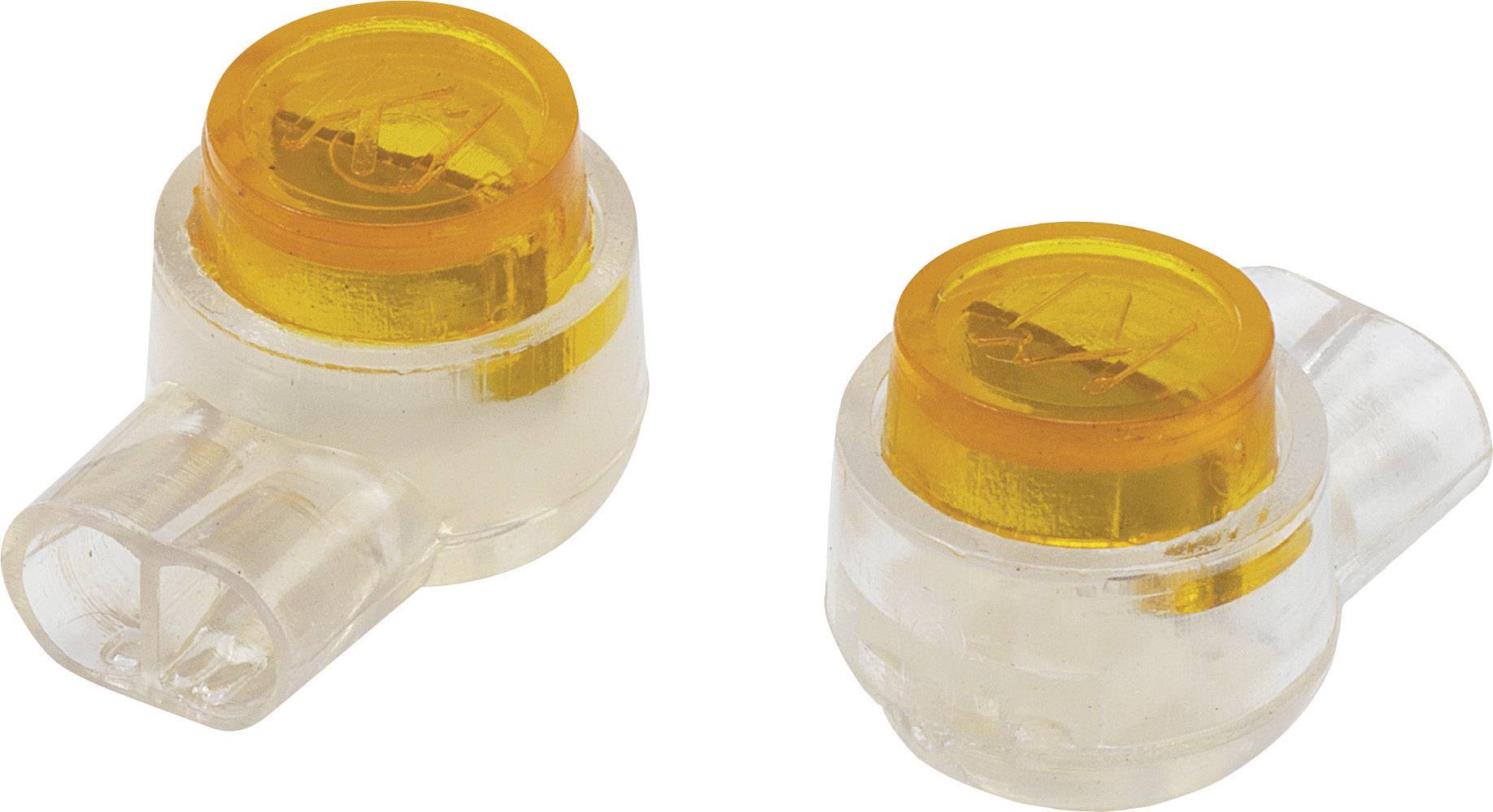 TRU COMPONENTS Złącze jednożyłowe elastyczny: 0.13-0.38 mm² stała: 0.13-0.38 mm² Ilość styków: 2 100 szt. żółty - obrazek 1