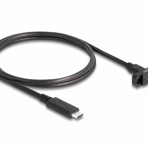 Delock USB-C Kabel USB 3.2 Gen2 Złącze żeńskie USB-C®, Złącze męskie USB-C® 1.00 m czarny 87824 Delock USB-C Kabel USB 3.2 Gen2 Złącze żeńskie USB-C®, Złącze męskie USB-C® 1.00 m czarny 87824