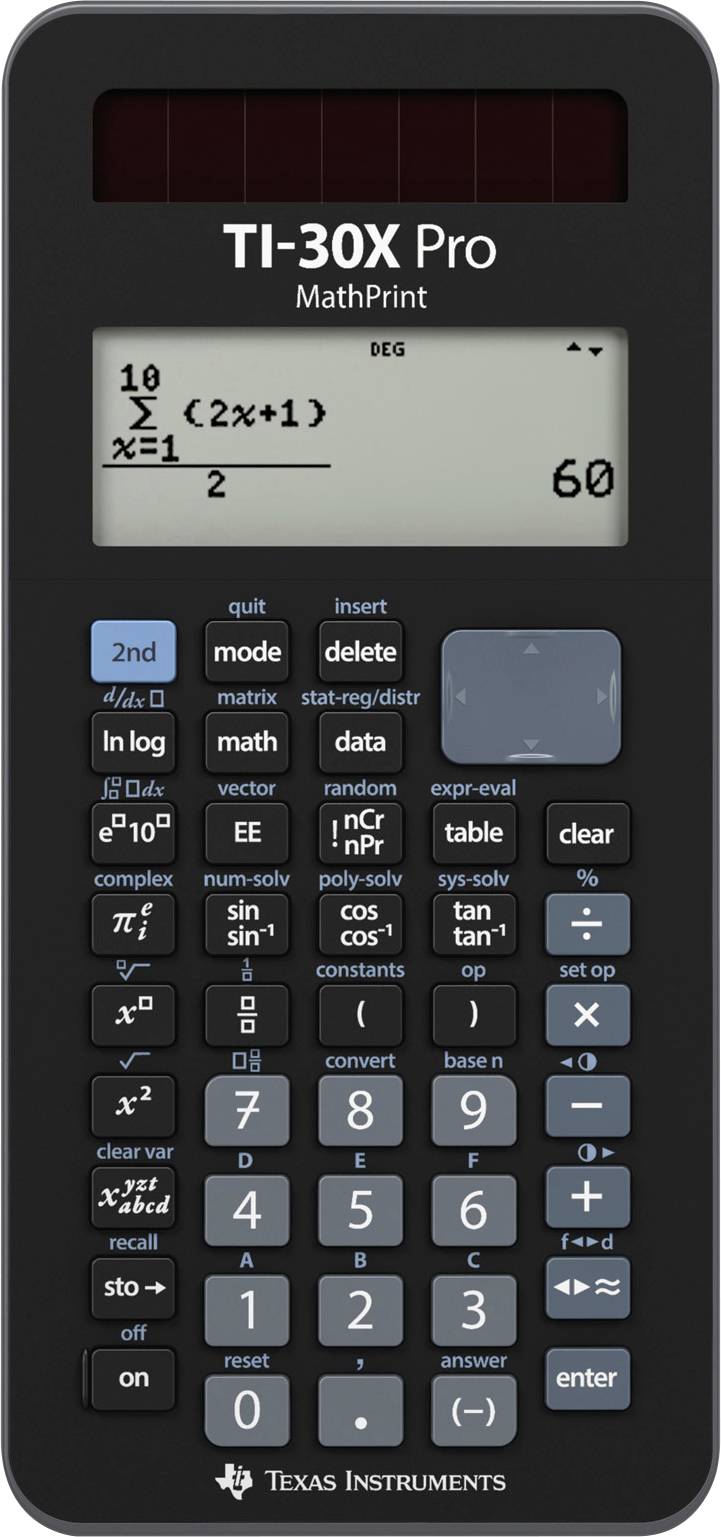 Texas Instruments TI-30 X Pro Kalkulator szkolny antracytowy (D x S x W) 195 x 104 x 195 mm - obrazek 1