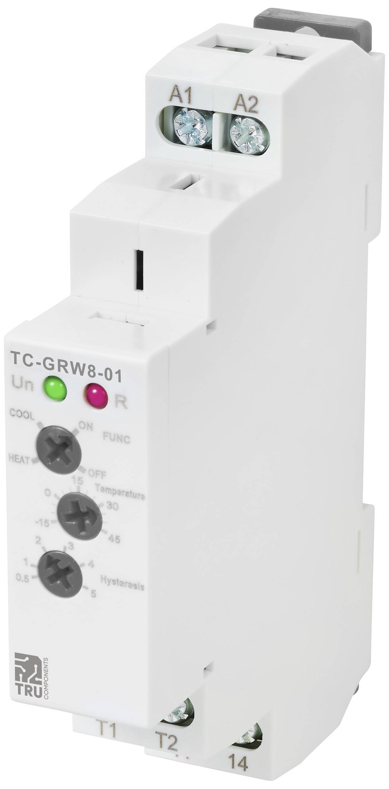 Termostat TRU COMPONENTS TC-GRW8-01 NTC -15 do 45 °C Przekaźnik 16 A (D x S x W) 90 x 18 x 64 mm - obrazek 1