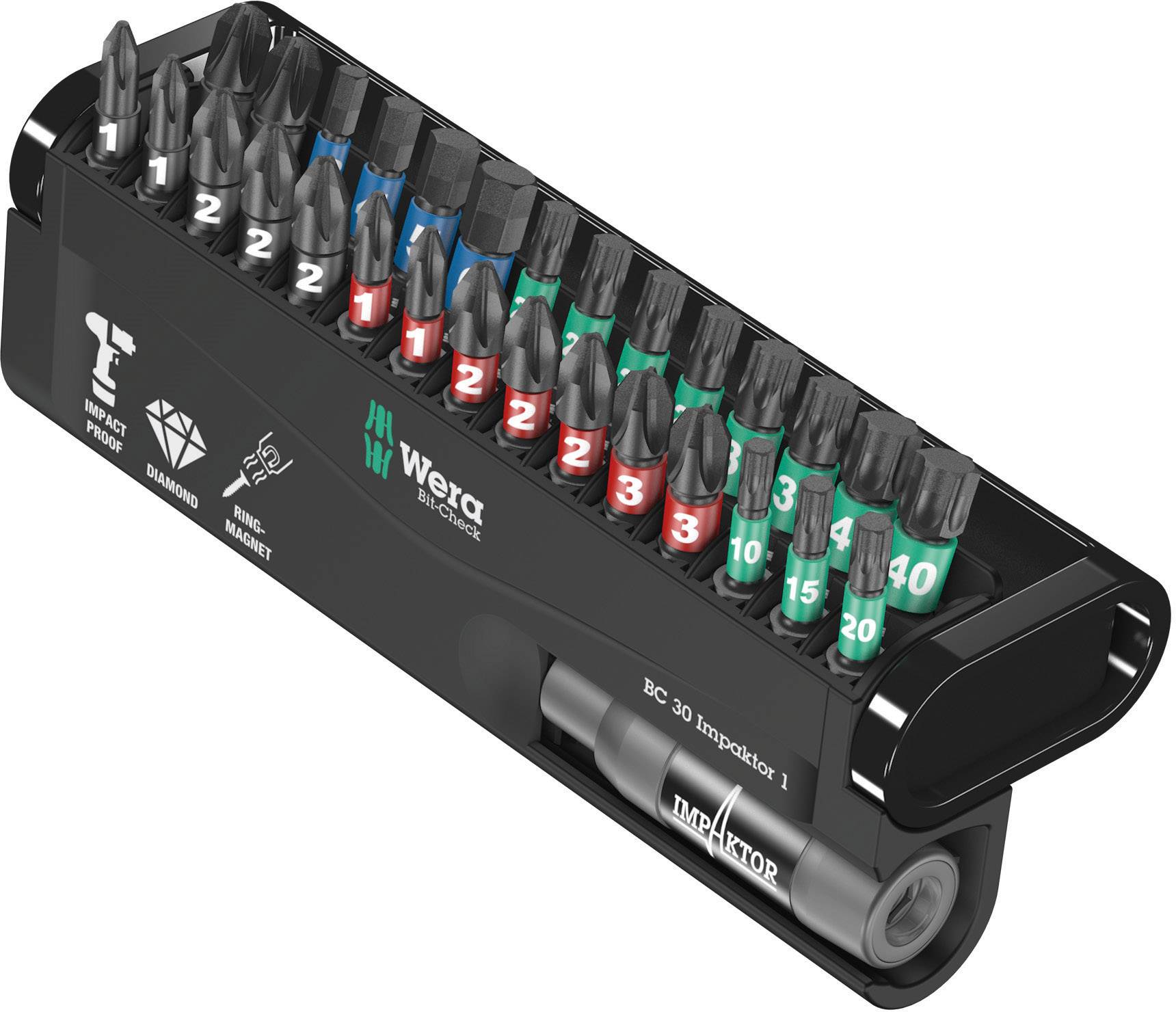 Bity Wera BC Impaktor/30 Bit-Check 05057690001 1 zest. krzyżakowy Phillips, krzyżakowy Pozidriv, TORX wewnętrzny, wewnęt - obrazek 1