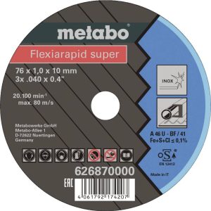Tarcza tnąca prosta Metabo Flexiarapid Super 626870000 76 mm 5 szt. Tarcza tnąca prosta Metabo Flexiarapid Super 626870000 76 mm 5 szt.