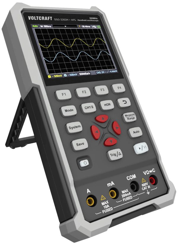 Oscyloskop ręczny VOLTCRAFT DSO-2202H + AFG 200 MHz 1 GSa/s