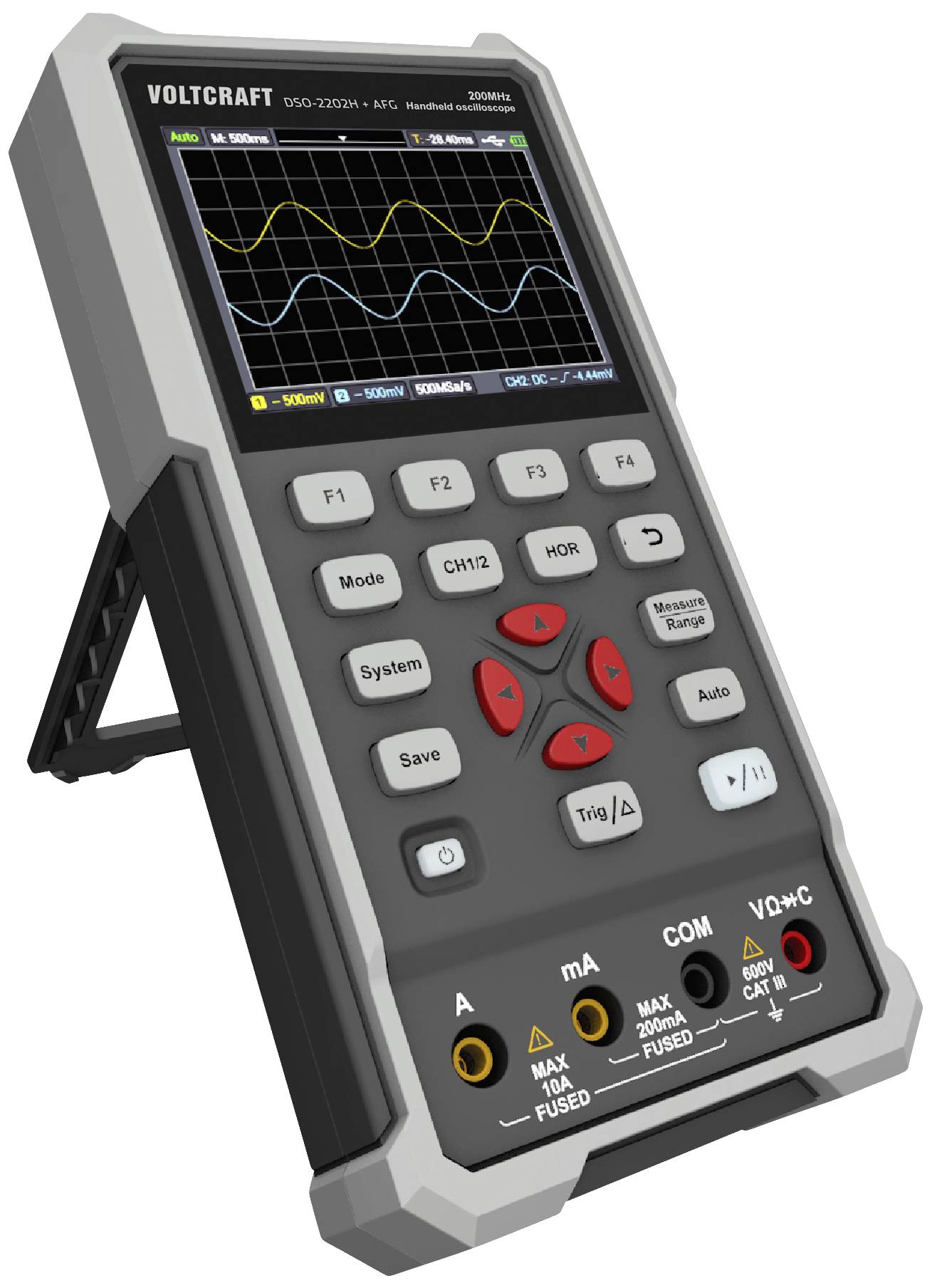 Oscyloskop ręczny VOLTCRAFT DSO-2202H + AFG 200 MHz 1 GSa/s - obrazek 1