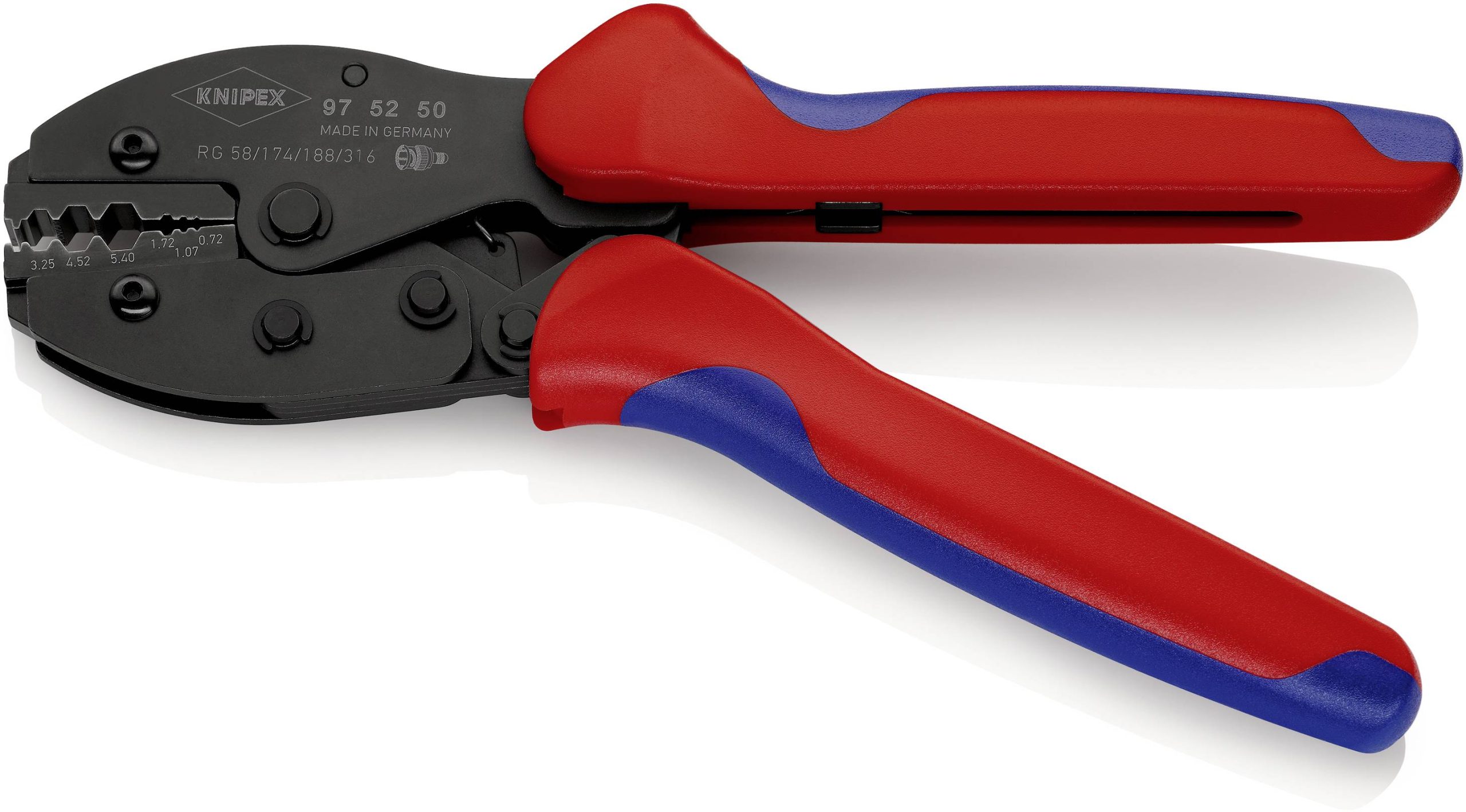 Knipex PreciForce 97 52 50 Zaciskarka złącza koaksjalne BNC, TNC regulacja precyzyjna RG58, RG174, RG188, RG316 - obrazek 1