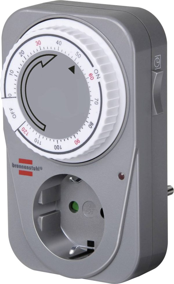Brennenstuhl 1506590 Timer ze złączem analogowy Program dzienny 1, 120 min 3680 W IP20