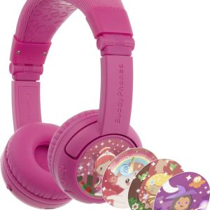 onanoff BuddyPhones® Słuchawki nauszne Bluetooth, przewód różowy ograniczenie głośności, składane, zestaw słuchawkowy Dz onanoff BuddyPhones® Słuchawki nauszne Bluetooth, przewód różowy ograniczenie głośności, składane, zestaw słuchawkowy Dz
