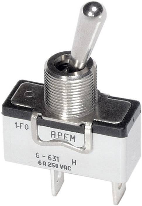 APEM 6-639H/2 6-639H/2 Przełącznik dźwigienkowy 250 V/AC 6 A 1 x wł/wył/wł zatrzask/0/zatrzask 1 szt. - obrazek 1