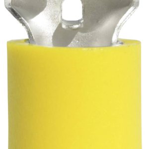 Konektor żeński, częściowa izolacja PCW, tuleja, 6.3×0.8 mm, 4-6 mm2, żółty Konektor żeński, częściowa izolacja PCW, tuleja, 6.3×0.8 mm, 4-6 mm2, żółty