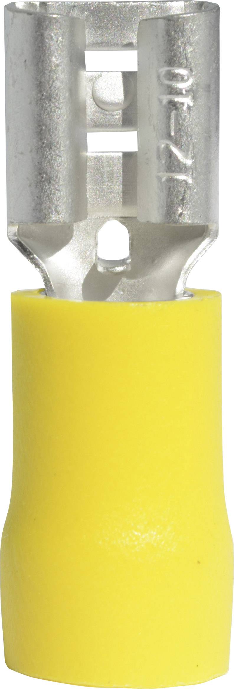 Konektor żeński, częściowa izolacja PCW, tuleja, 6.3x0.8 mm, 4-6 mm2, żółty - obrazek 1