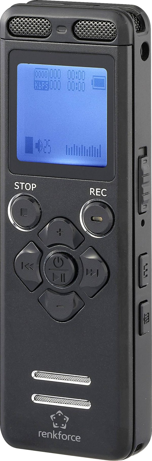 Dyktafon cyfrowy Renkforce RF-DVR-E36 RF-6691330, 8 GB, Czas nagrywania (maks.): 25 h