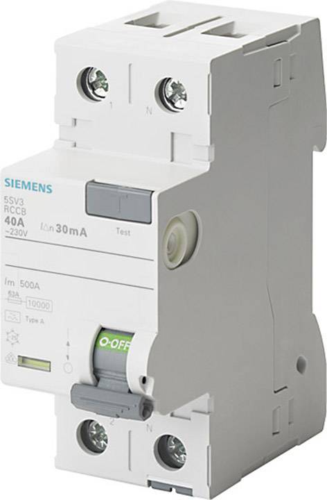 Siemens 5SV33146 Wyłącznik różnicowoprądowy A 2 styki 40 A 0.03 A 230 V - obrazek 1