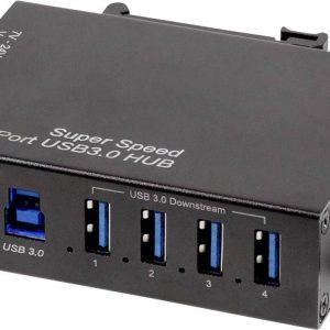 LogiLink UA0443 USB-Hub 4 porty USB-A USB 3.0 5 GBit/s do zastosowań przemysłowych, metalowa obudowa, montaż ścienny cza LogiLink UA0443 USB-Hub 4 porty USB-A USB 3.0 5 GBit/s do zastosowań przemysłowych, metalowa obudowa, montaż ścienny cza