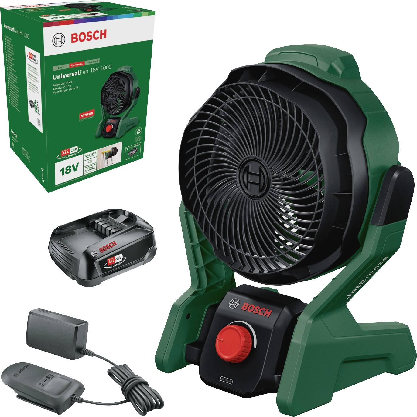 Bosch Home and Garden UniversalFan 18V-1000 Dmuchawa akumulatorowa zielony, czarny z akumulatorem - obrazek 1