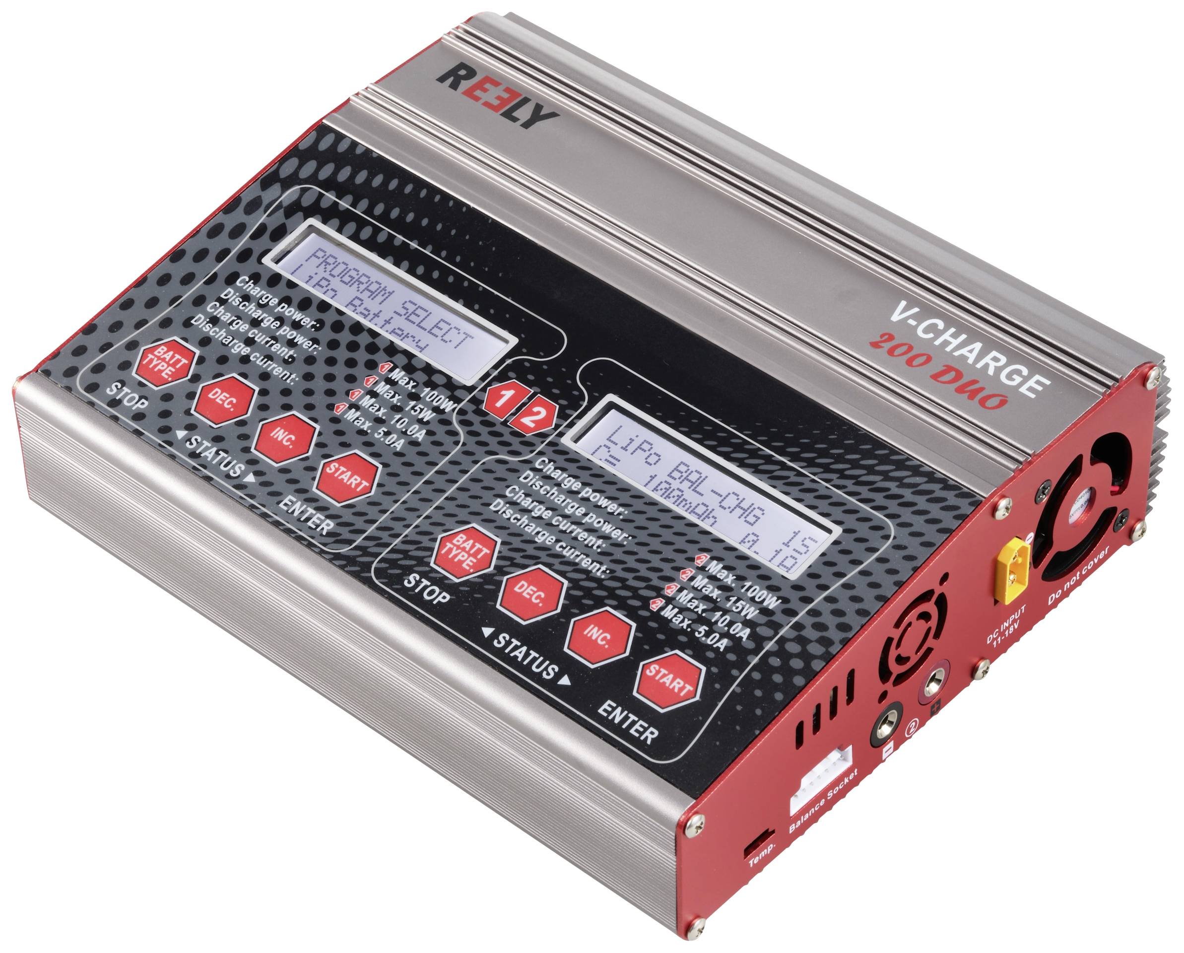 Ładowarka modelarska wielofunkcyjna Reely V-Charge 200 Duo 10 A NiMH, LiPo, LiIon, LiHV, Akumulator ołowiowo-wapniowy, A - obrazek 1